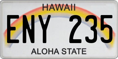HI license plate ENY235