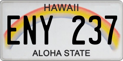 HI license plate ENY237