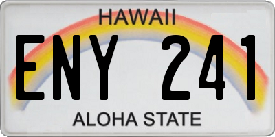 HI license plate ENY241