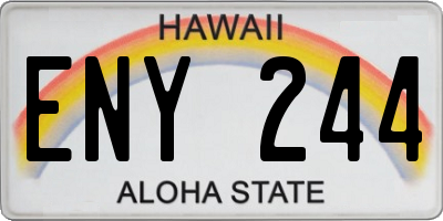 HI license plate ENY244