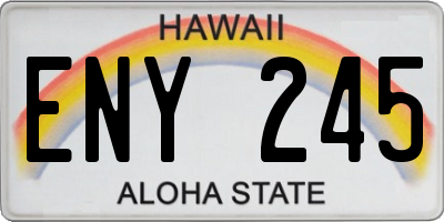 HI license plate ENY245