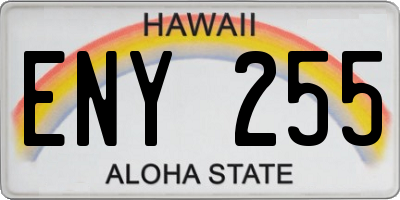 HI license plate ENY255