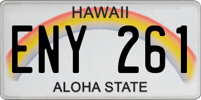 HI license plate ENY261