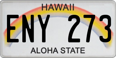 HI license plate ENY273