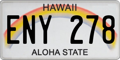 HI license plate ENY278