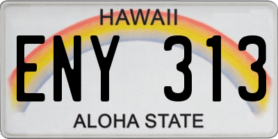 HI license plate ENY313