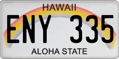 HI license plate ENY335