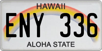 HI license plate ENY336