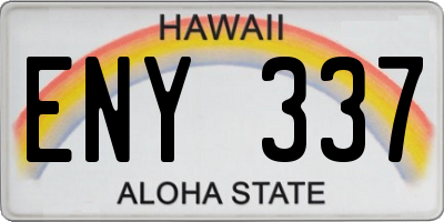 HI license plate ENY337