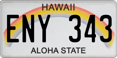HI license plate ENY343