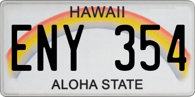 HI license plate ENY354