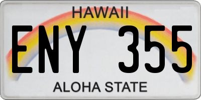 HI license plate ENY355