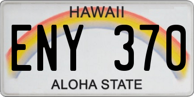 HI license plate ENY370