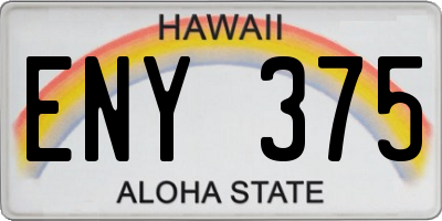 HI license plate ENY375