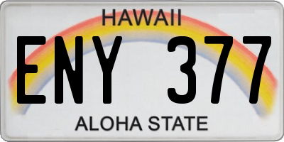 HI license plate ENY377