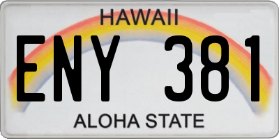 HI license plate ENY381