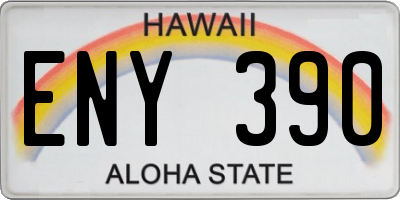 HI license plate ENY390