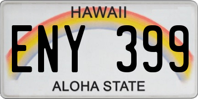 HI license plate ENY399