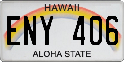 HI license plate ENY406
