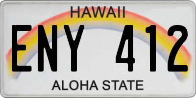 HI license plate ENY412