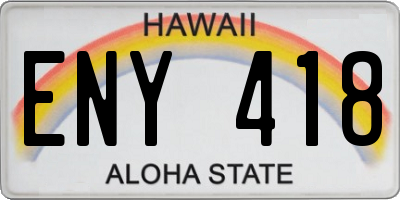 HI license plate ENY418