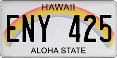 HI license plate ENY425