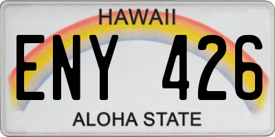 HI license plate ENY426