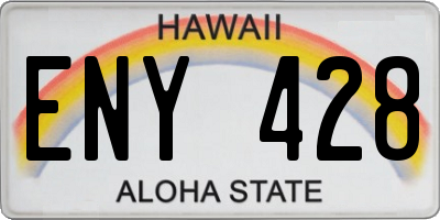 HI license plate ENY428