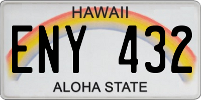 HI license plate ENY432
