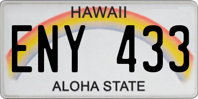 HI license plate ENY433