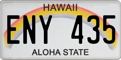 HI license plate ENY435