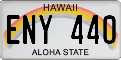HI license plate ENY440