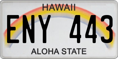 HI license plate ENY443