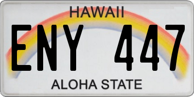 HI license plate ENY447