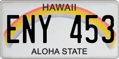 HI license plate ENY453