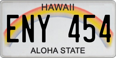 HI license plate ENY454