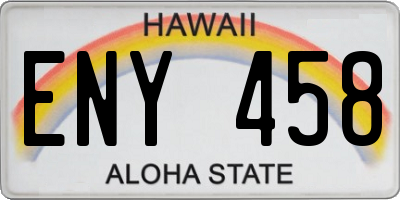 HI license plate ENY458