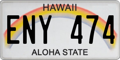 HI license plate ENY474