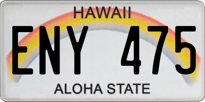 HI license plate ENY475