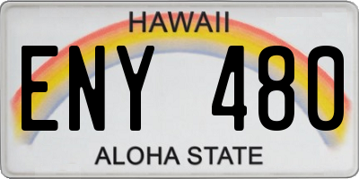HI license plate ENY480