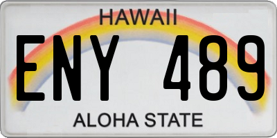 HI license plate ENY489