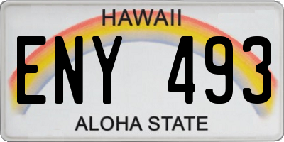 HI license plate ENY493