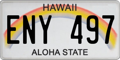 HI license plate ENY497