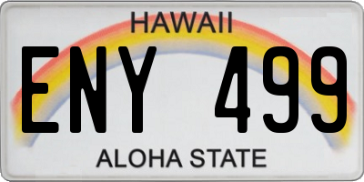 HI license plate ENY499
