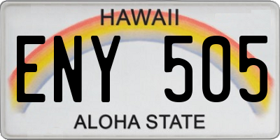 HI license plate ENY505