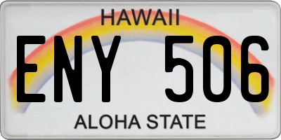 HI license plate ENY506