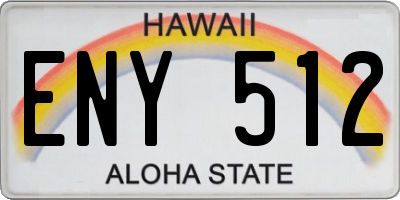 HI license plate ENY512