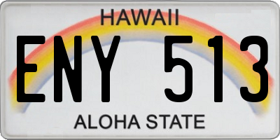 HI license plate ENY513