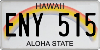 HI license plate ENY515