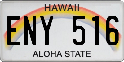 HI license plate ENY516